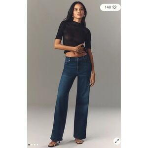 Frame Le Slim Palazzo Jeans Womens 30 Blue High Rise Wide Leg Stretch Denim